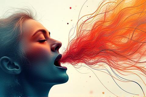 Abstract representation of a powerful voice or sound waves indicating impactful sound.